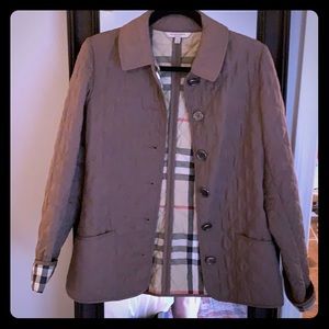Burberry diamond quilted button up jacket